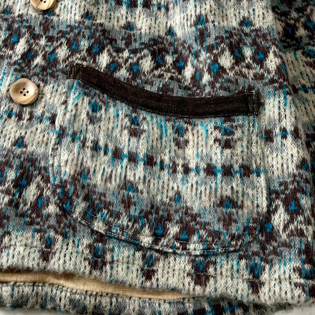 ブルートリック 岡山デニム ニット ジャケット L ウール アンゴラ トグル釦