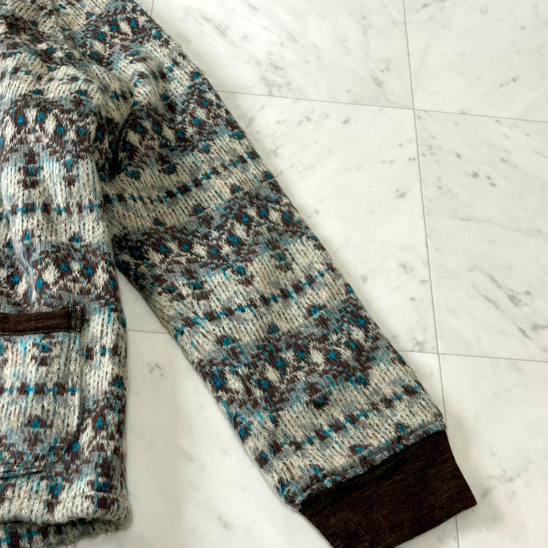 ブルートリック 岡山デニム ニット ジャケット L ウール アンゴラ トグル釦