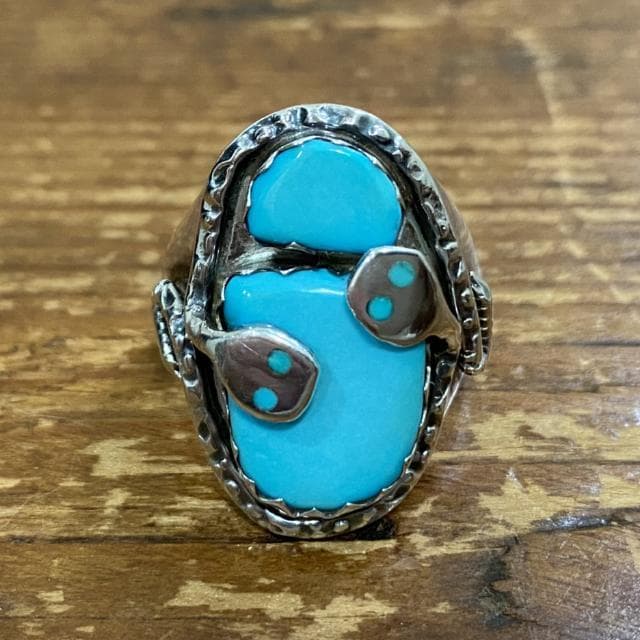 キムタク同型 ZUNI族 エフィー カラバサ ターコイズ スネーク リング