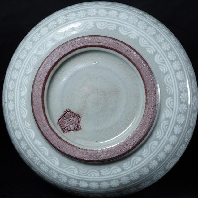 浅見五郎助 花三嶋瓢形水指 鵬雲斎宗匠御書付 共箱 茶道具 裏千家 京焼