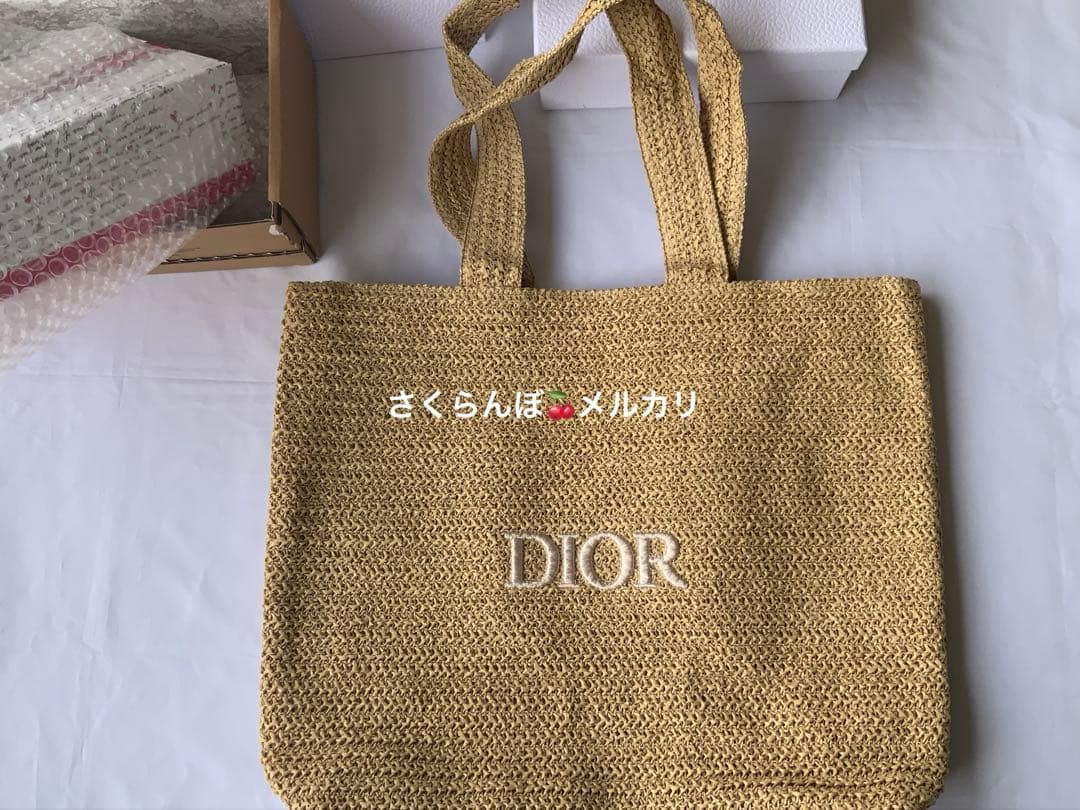 ディオール ノベルティ ストロー トートバッグ Dior - メルカリ