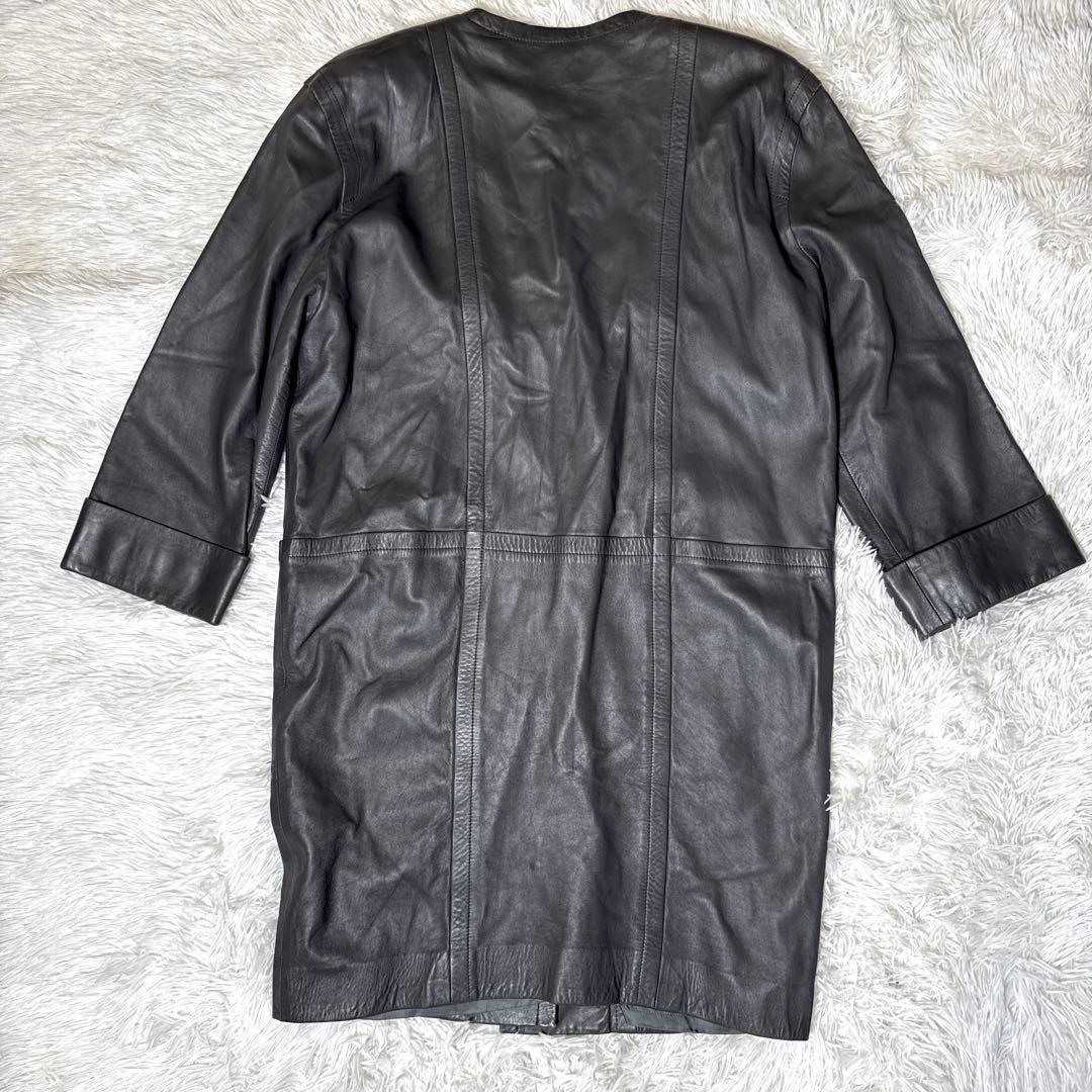 希少 ジバンシー レザーコート ノーカラー 羊革 シープレザー 本革