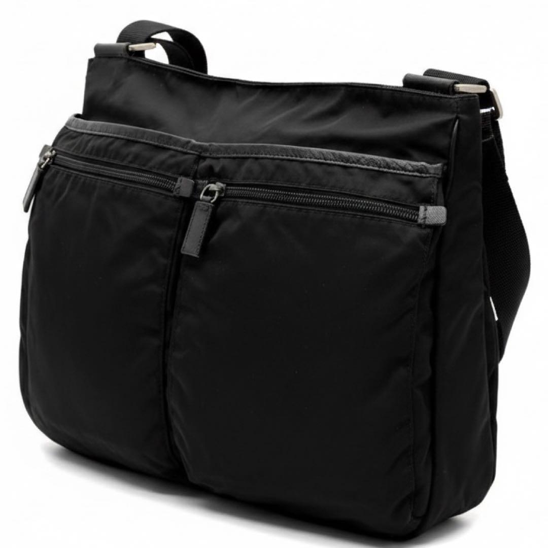 希少モデル・美品 プラダ ショルダーバッグ 白タグ 三角ロゴ 斜め掛け