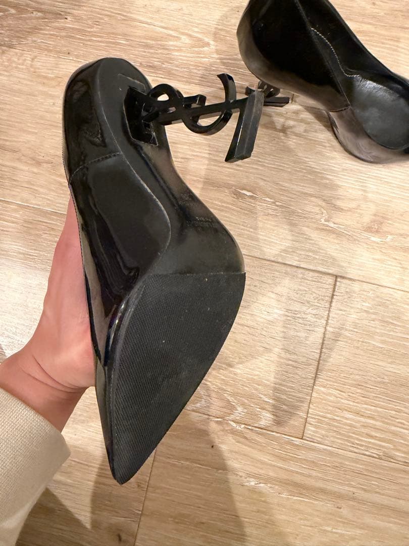 極美品】サンローラン パリ エナメル パンプス ブラック 38（25cm