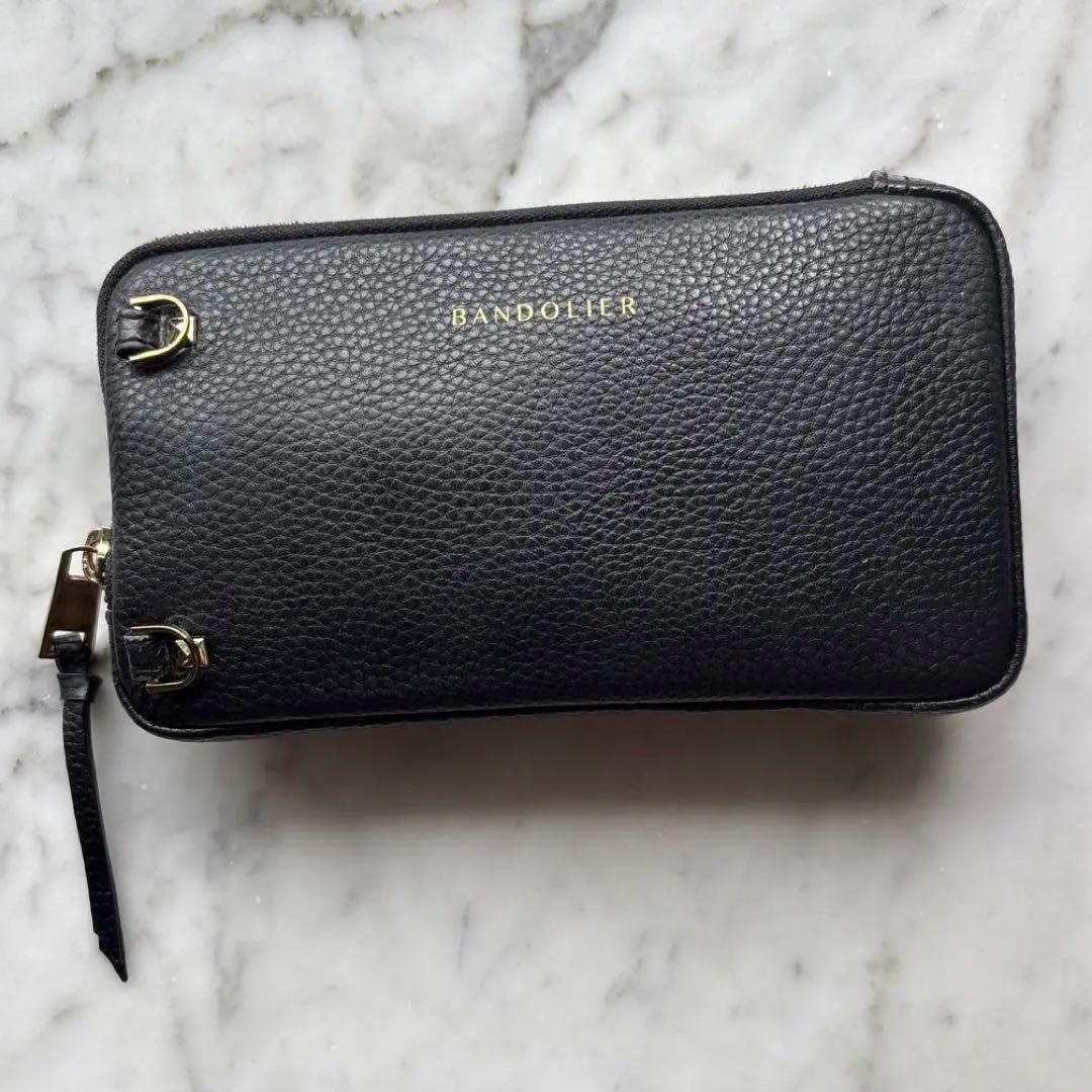 BANDOLIERバンドリヤー エキスパンデッドポーチ ゴールド ブラック