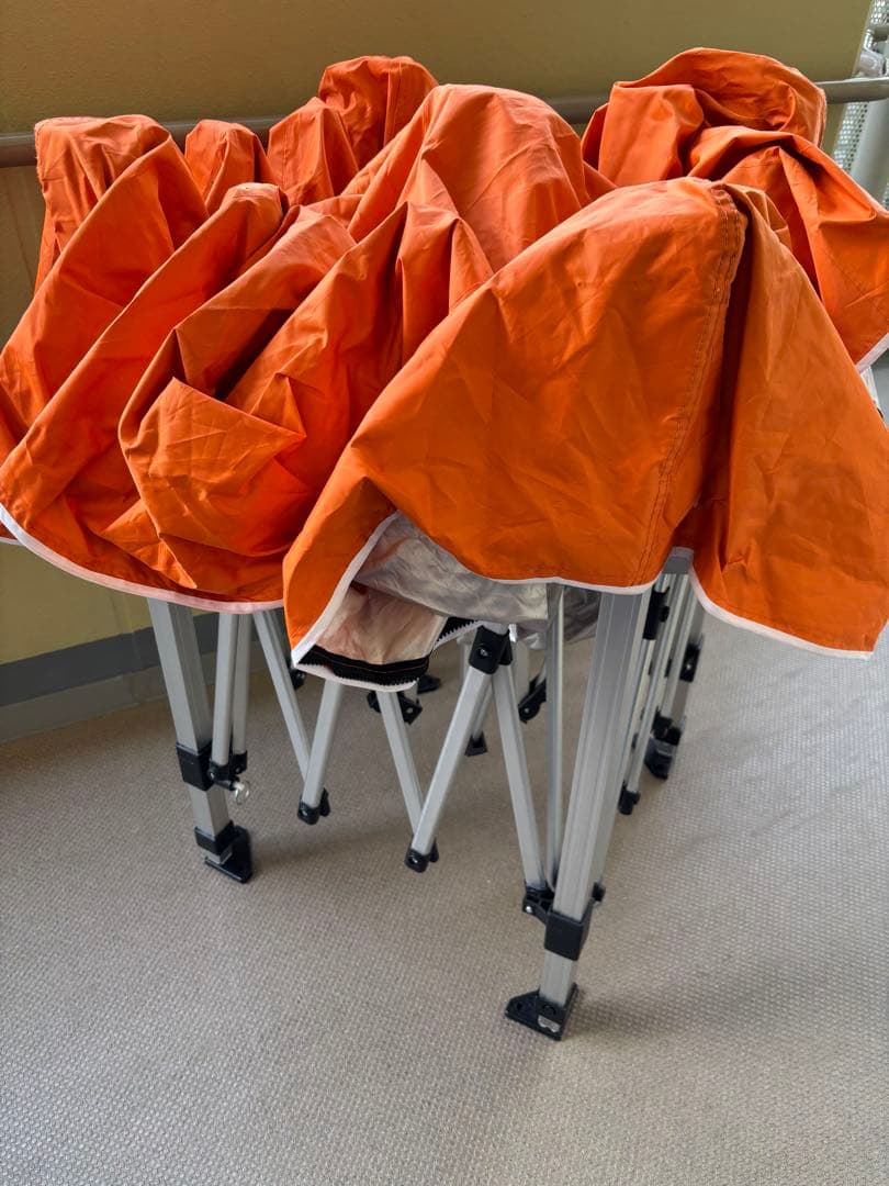 FIELDOOR オレンジ タープ 2.0m x 2.0m サイドパネル２枚付き