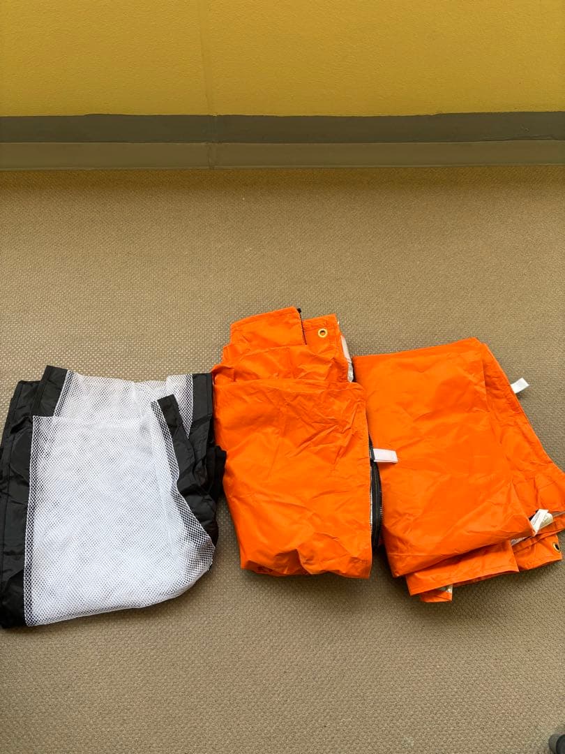 FIELDOOR オレンジ タープ 2.0m x 2.0m サイドパネル２枚付き