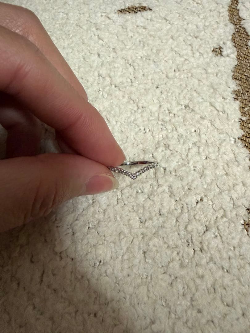 専用Pt900 ハーフエタニティ　Vリング ダイヤモンド0.20ct 2.0g