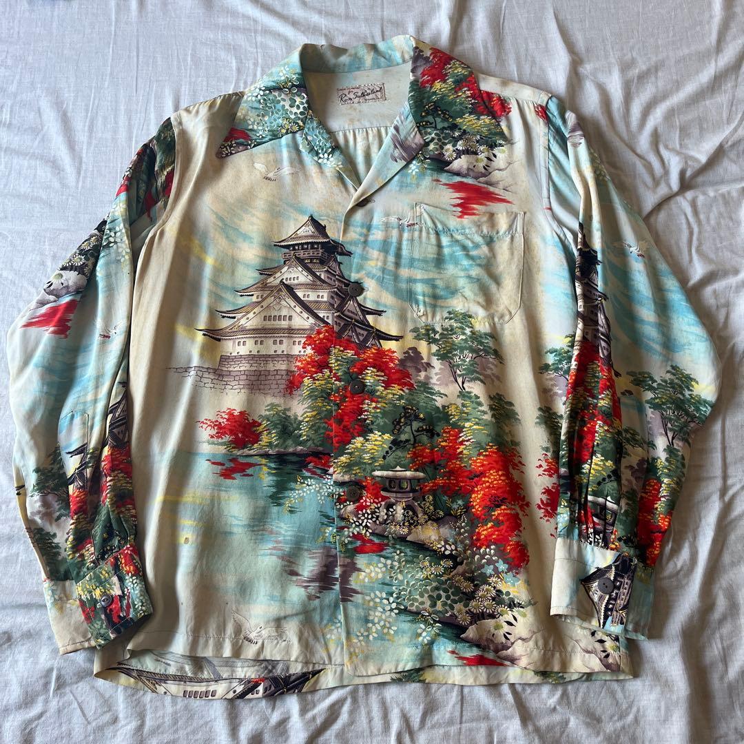 40s 50s ヴィンテージ アロハシャツ 長袖アロハ 和柄 - メルカリ