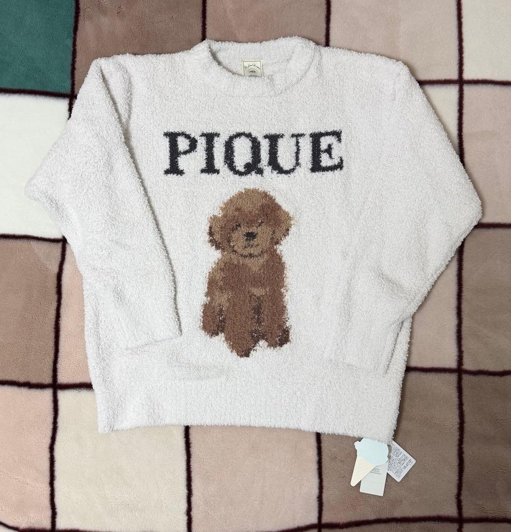ジェラートピケ トイプードル ジャガード プルオーバー アイボリー　新品タグ付き ジェラートピケ レディース プードルジャガードプルオーバー