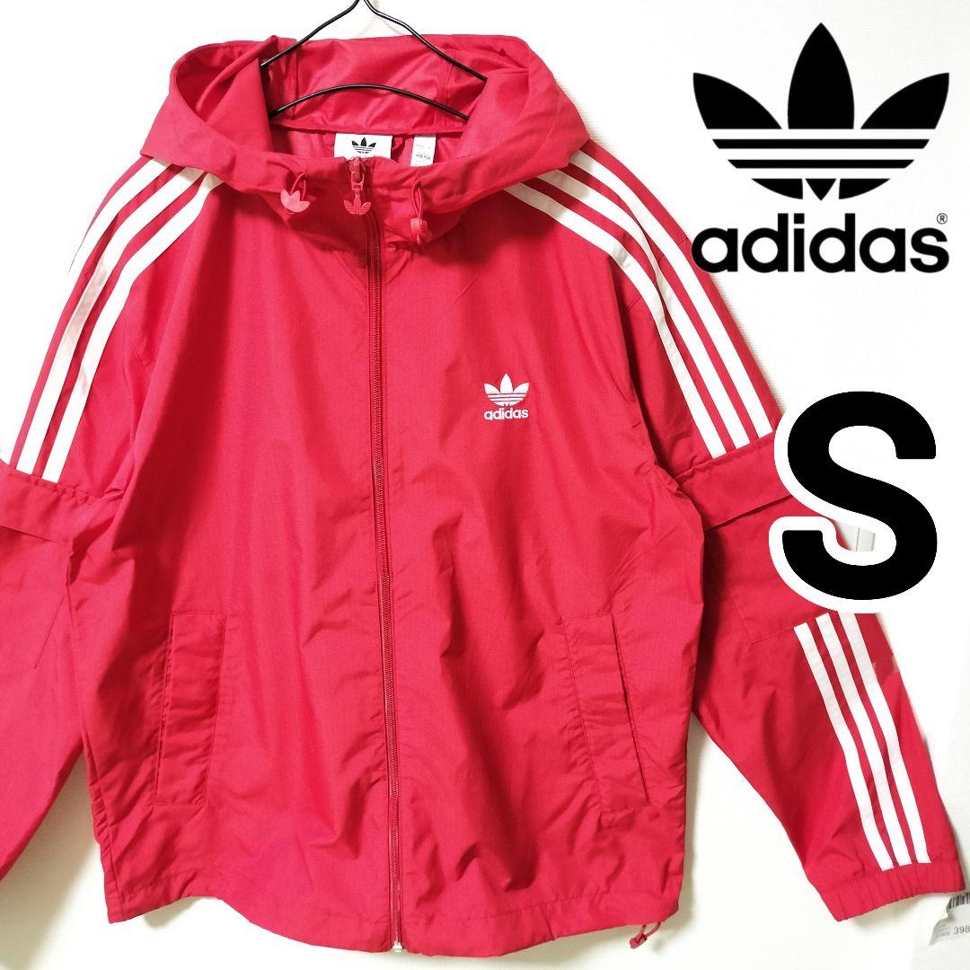 アディダス 赤 クラシックス 3ストライプ フルジップ S ウインド