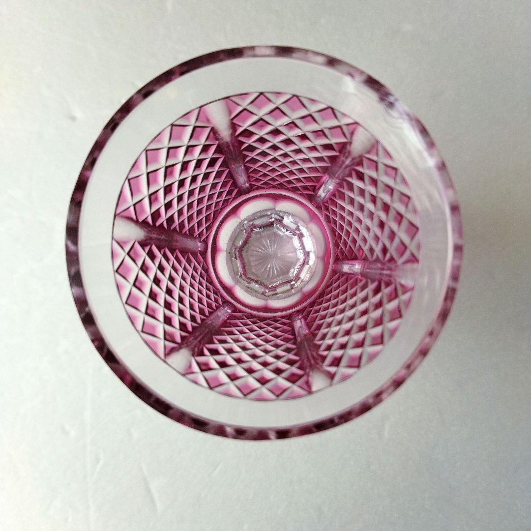 ミ*メ様 【未使用 長期保管品】復元薩摩切子 金継 脚付杯 色被せ切子