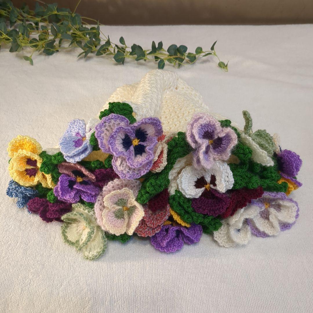 か*ん様 ブーケブランケット 花束ブランケット パンジー リボン - メルカリ