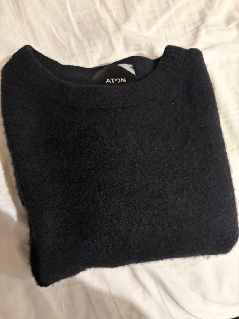 ATON ファーカシミヤ クルーネック ニット カシミヤ カシミア エイトン