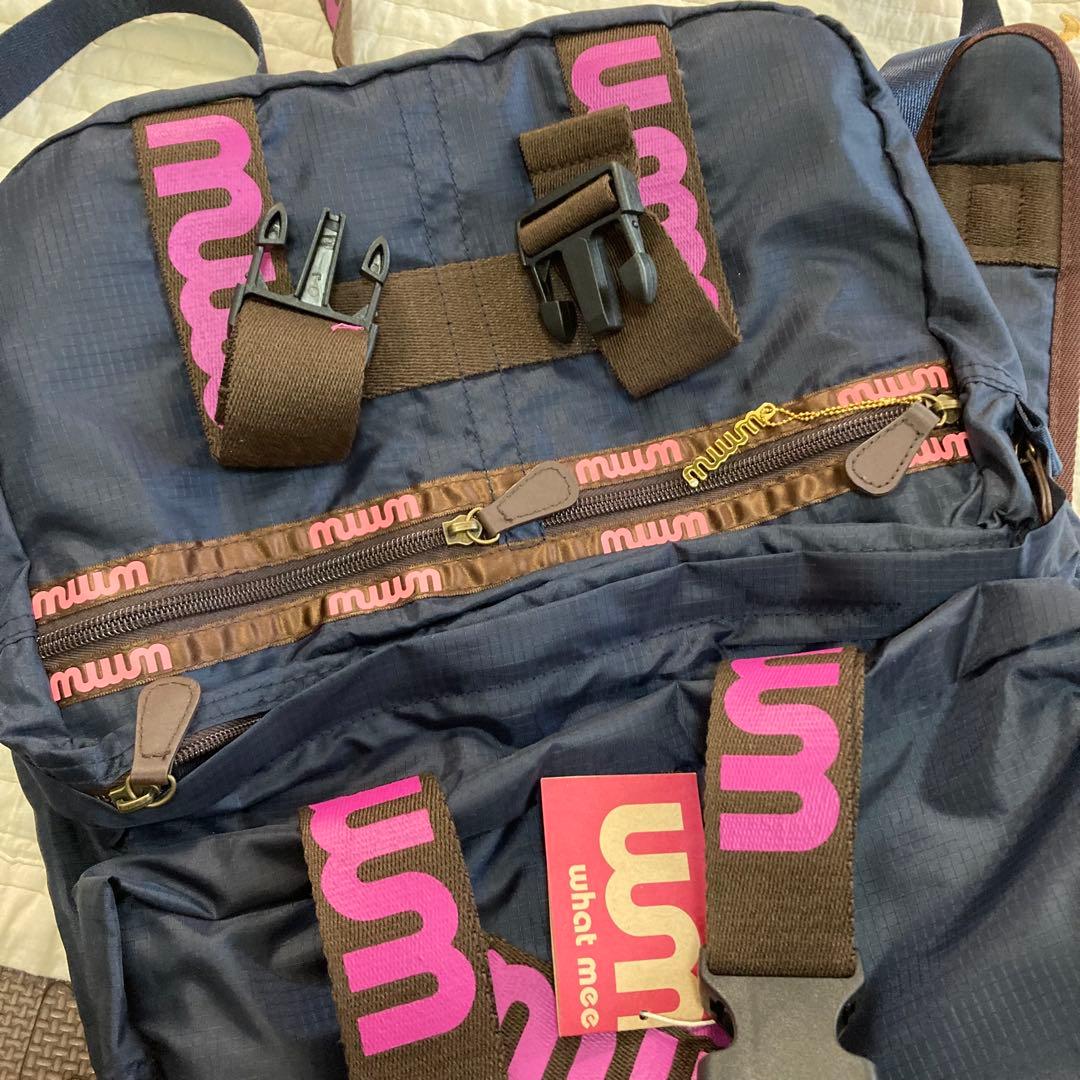 wmmw backpack【navy×pink logo】　 e-bag&ドリカ