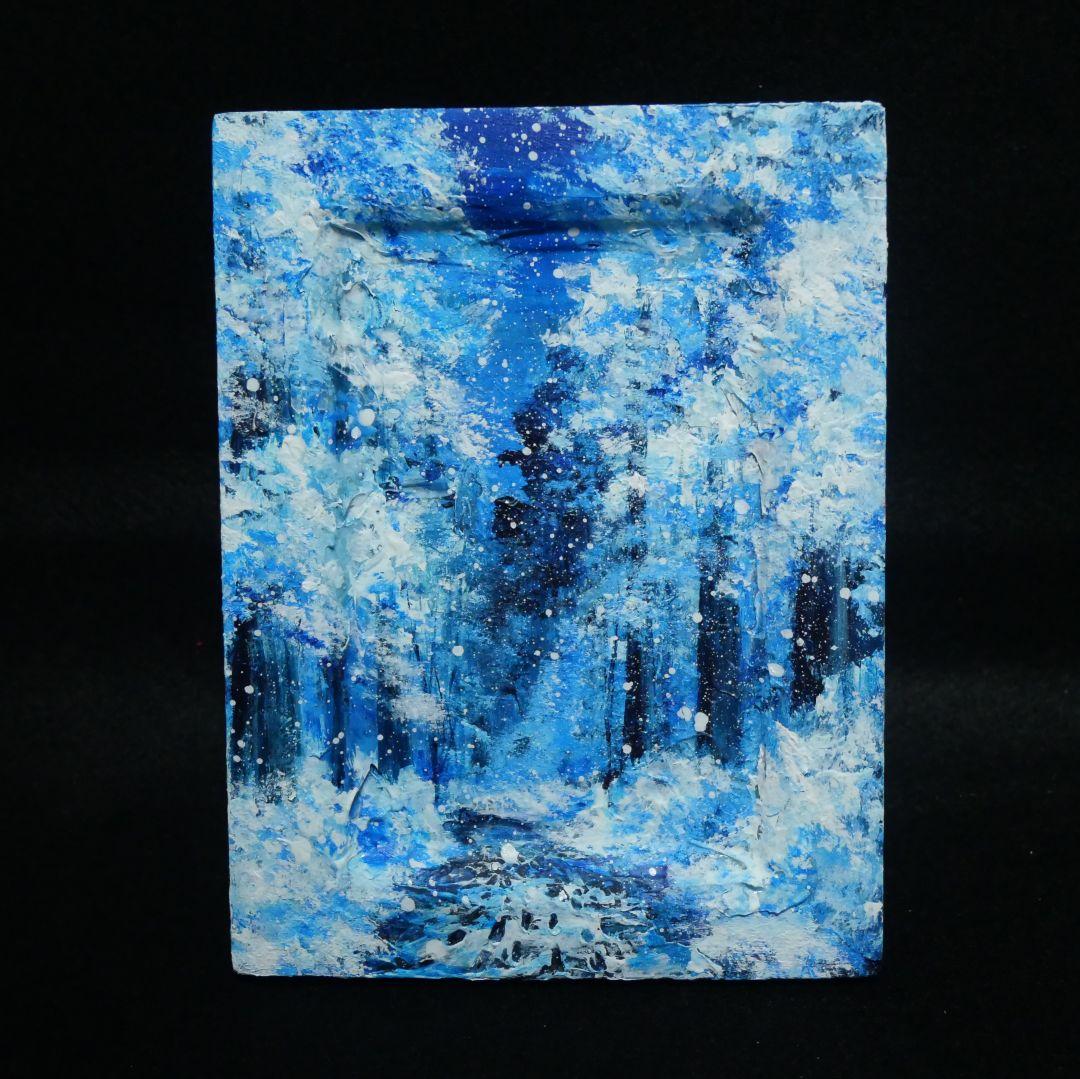 油絵 油彩 油彩画 絵 絵画 ミニ絵画【冬の足跡】 - メルカリ