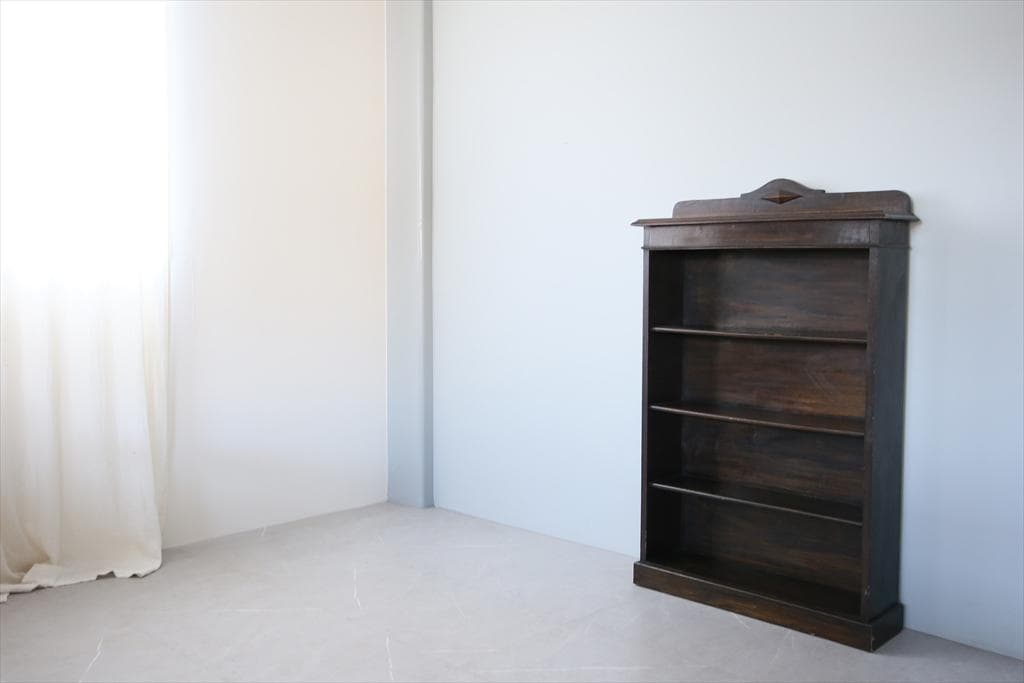 英国アンティーク木製ブックシェルフ/本棚/飾り棚/ラック/花台(91-35