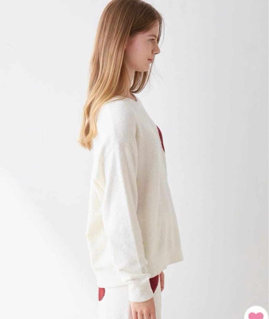 ジェラピケ 限定 ホットスムーズィーハートジャガードプルオーバー