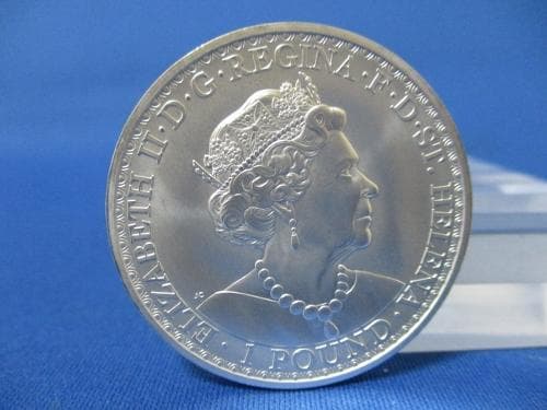 セントヘレナ ウナとライオン1ポンド銀貨☆2022年／未使用／エリザベス