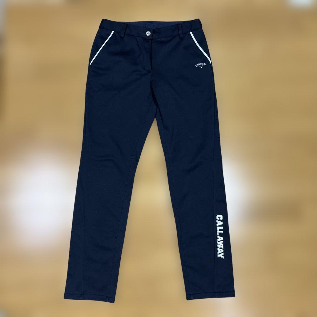 美品】キャロウェイ 裏起毛ゴルフパンツ レディース サイズL ネイビー