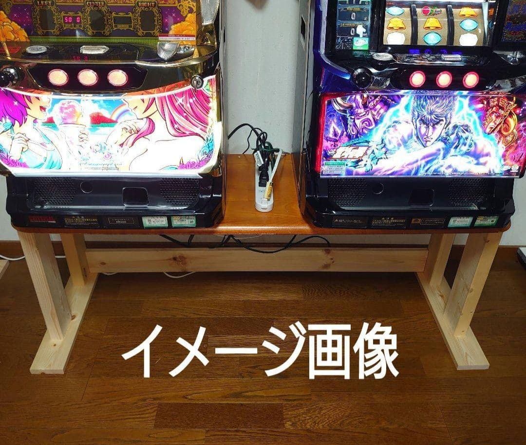【其の35】中古テーブルを加工するパチスロ実機を2台置く台（シンプルスタンド）