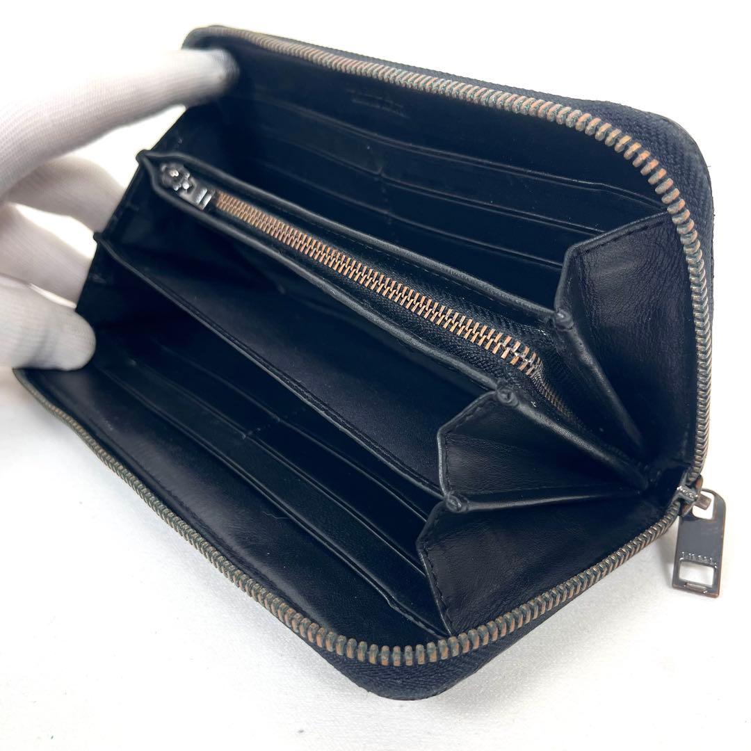 ディーゼル 長財布 ラウンドファスナー リザード 皮 ロゴプレート