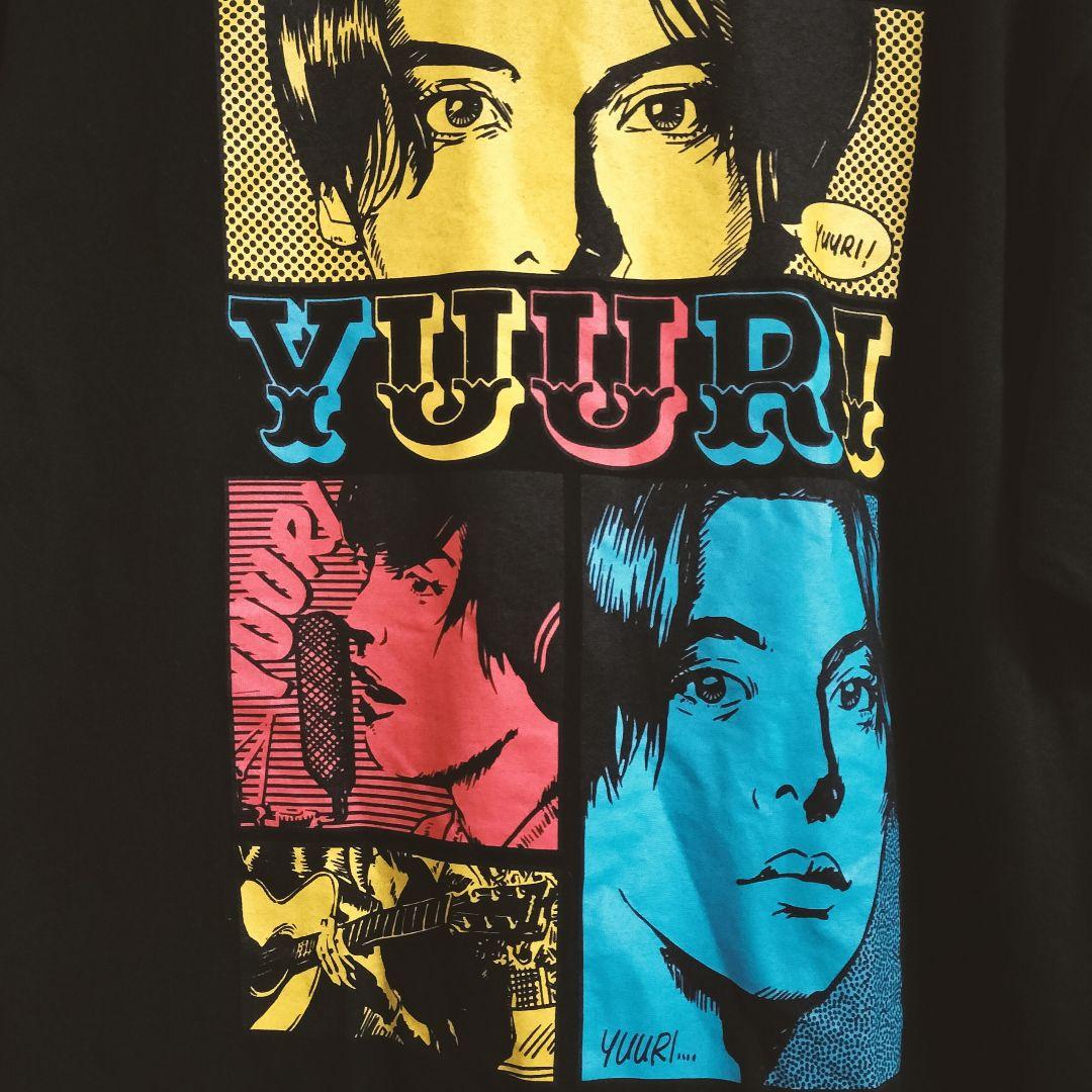 優里 アメコミ風デザインTシャツ ブラック L