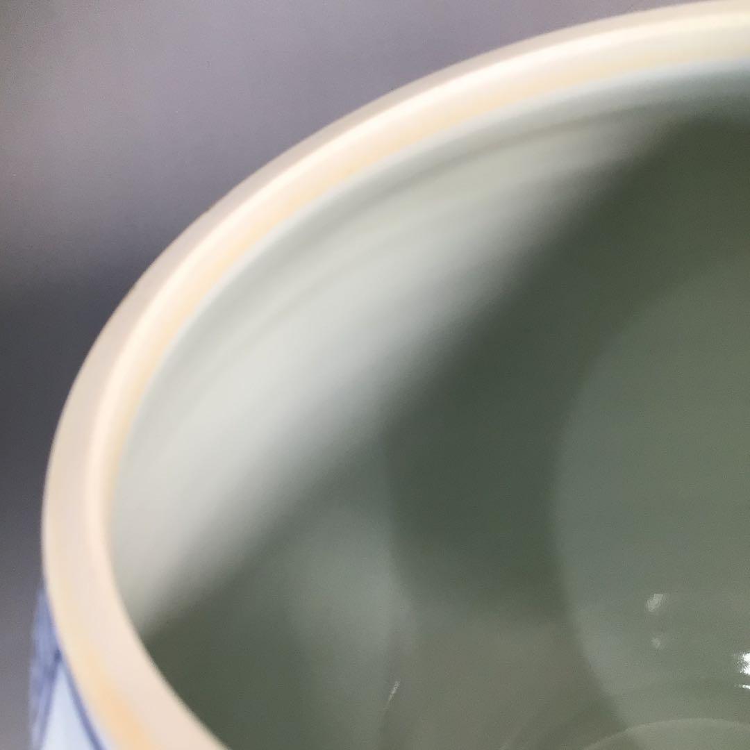 M837 水指 『平安桃山窯造』『染付山水人物文』『芋頭水指』 共箱