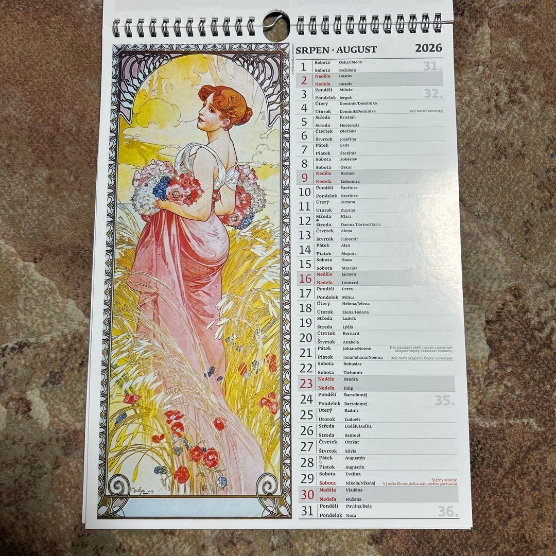 値下げ！！ アルフォンス・ミュシャ 2026年カレンダー - メルカリ