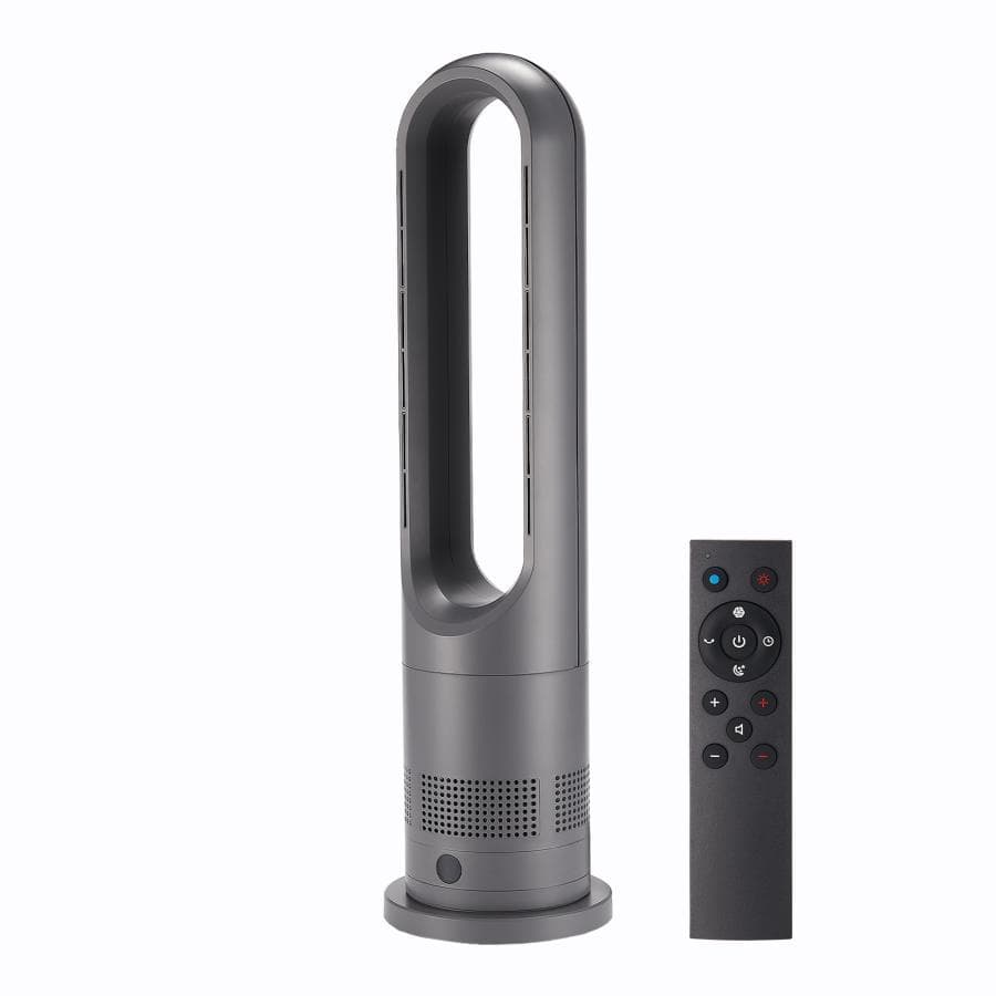 タワーファン 冷暖 扇風機 冷暖兼用 静音 冷暖房 羽なし スリム 76cm 黒