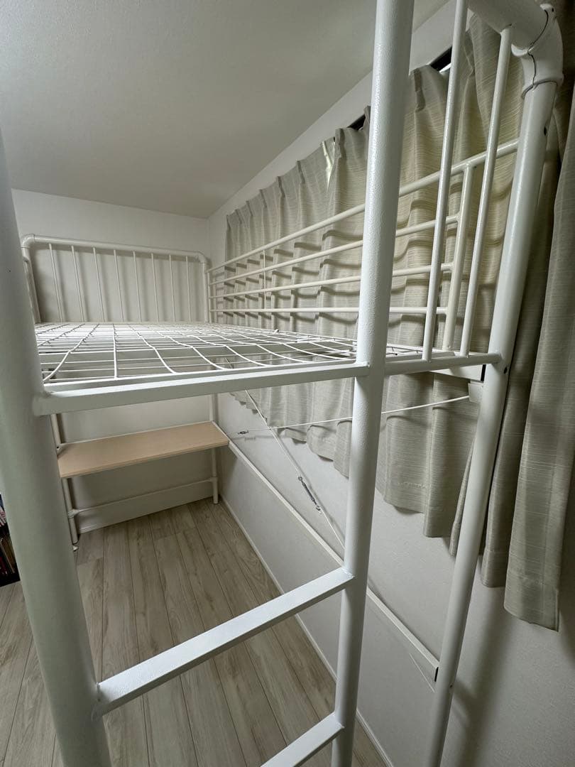 東京取引限定ロフトベッド 200cm高 ハイタイプ パシングルベッドデスク付き