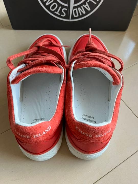 希少❣️ストーンアイランド レザー スニーカー 40 ロッソ 箱付 - メルカリ