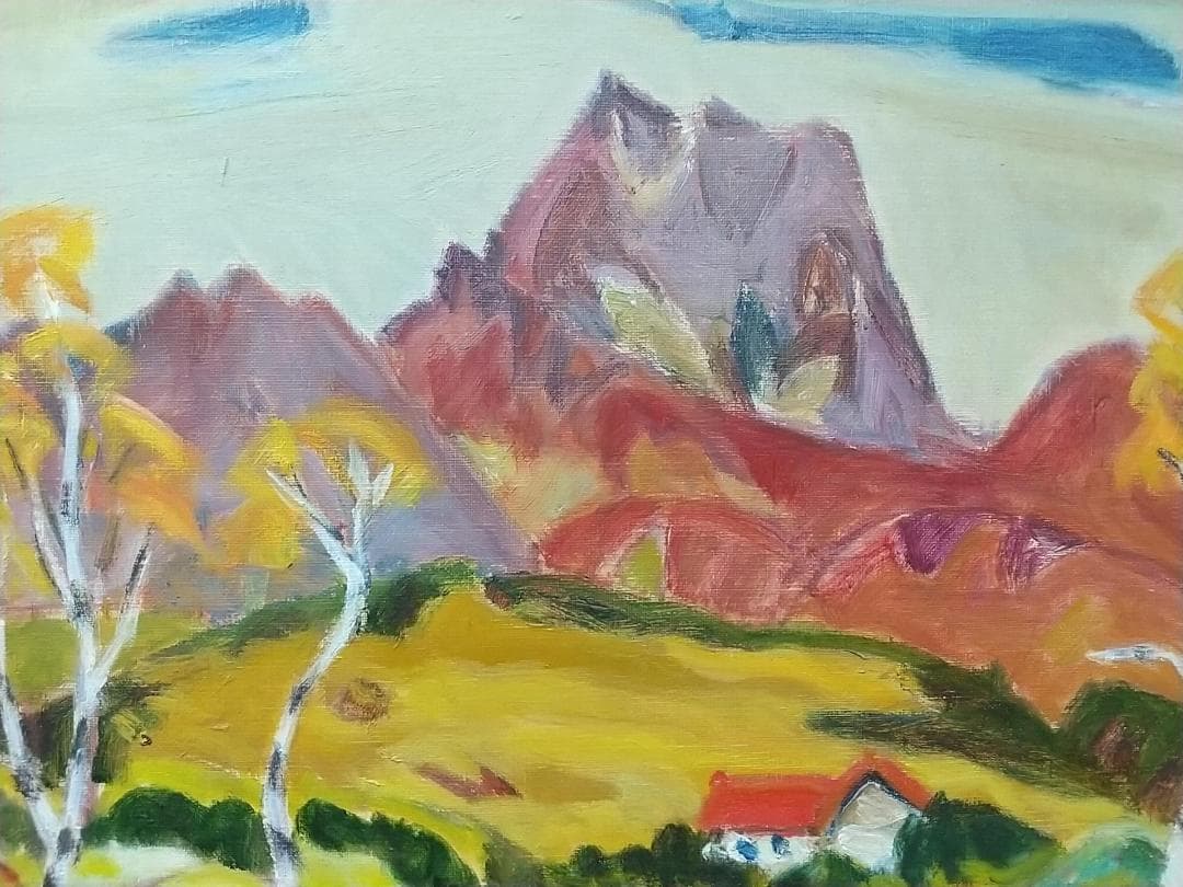 F8 「晩秋妙高高原」 絵画 油絵 油彩画 風景画 アート