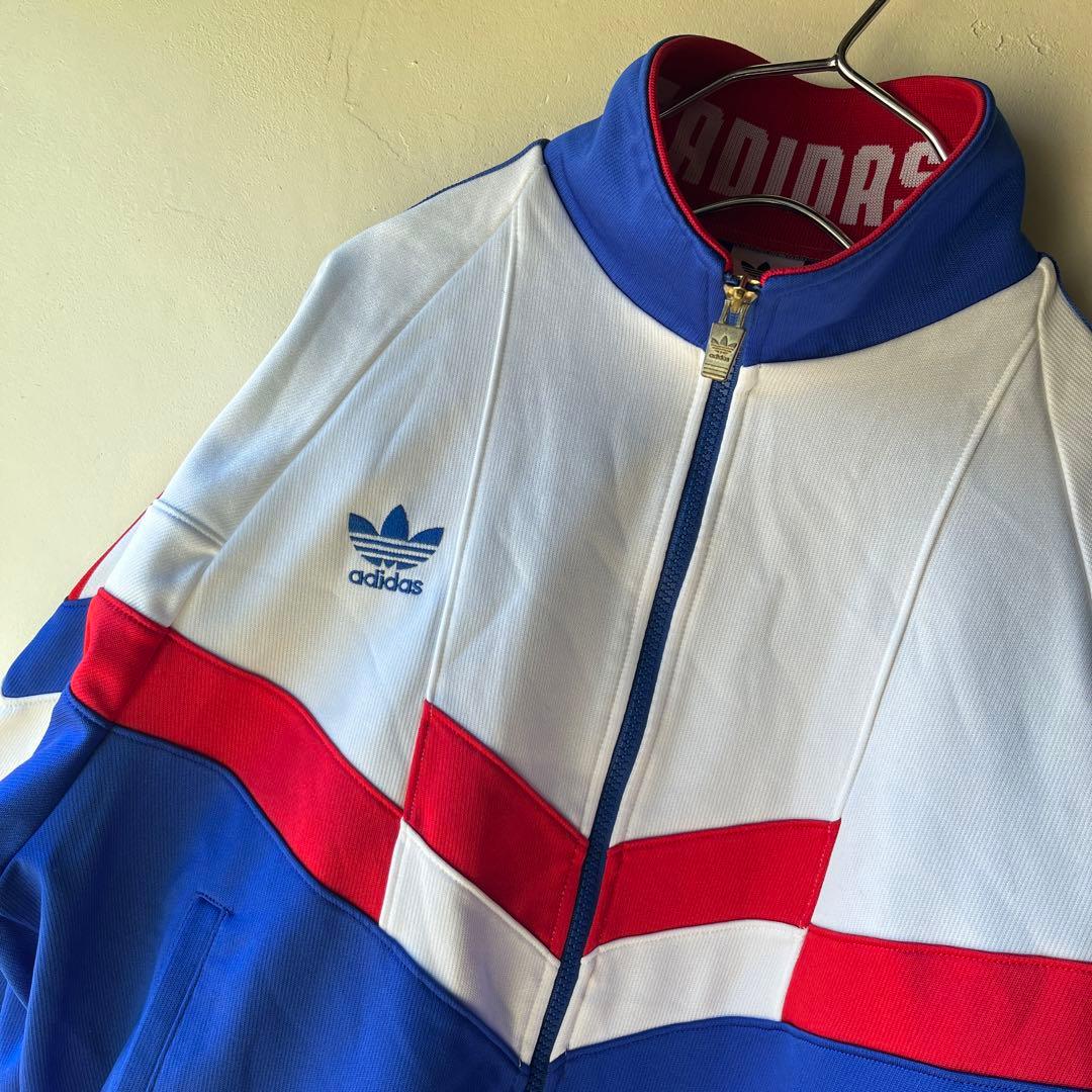 90s adidas アディダス トレフォイル ジャージ トリコロール L - メルカリ