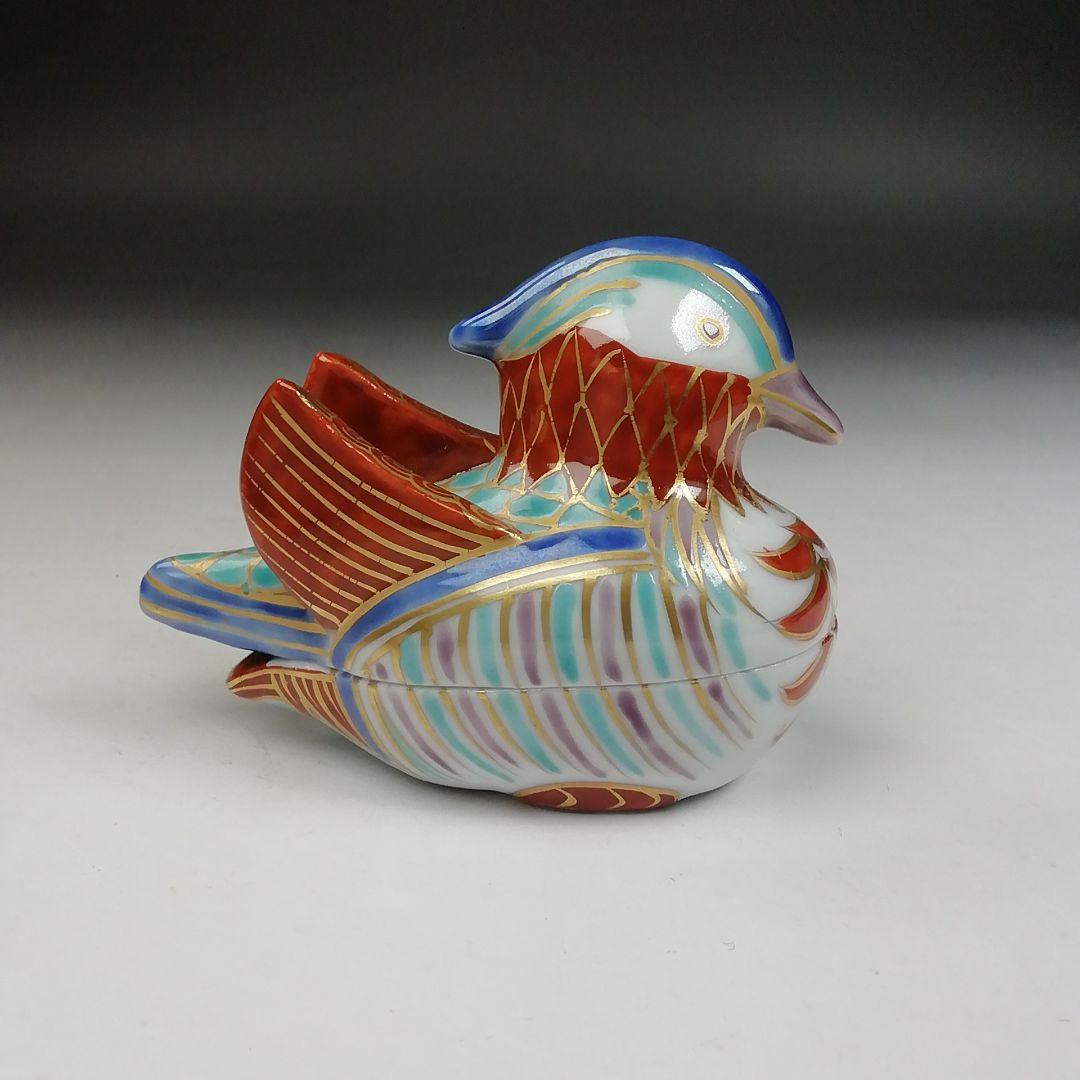 W280 香合 『色絵 おしどり』『高野昭阿弥 造』 共箱 茶道具