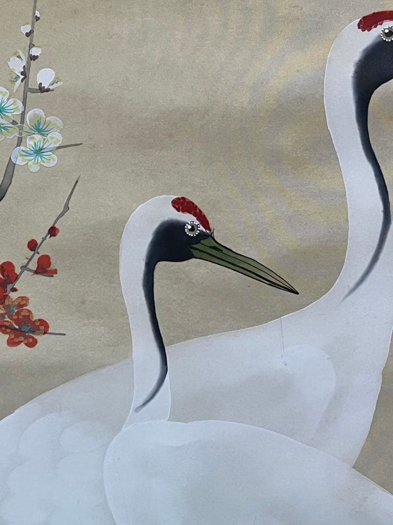 鶴と亀の掛軸 日本画 大森琴翠 - メルカリ