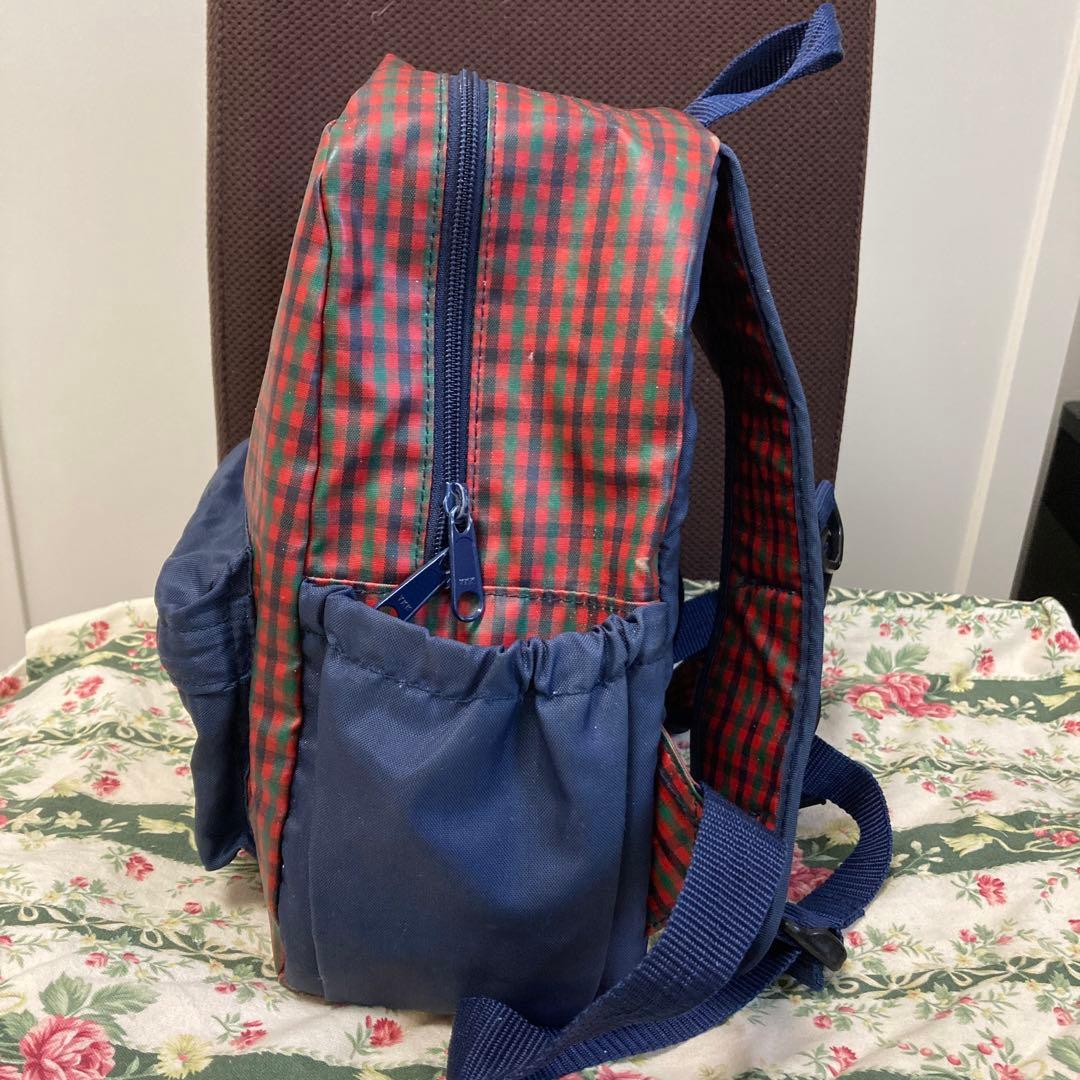 ファミリア キッズ リュック 赤チェック ナイロン製 familiar 子ども