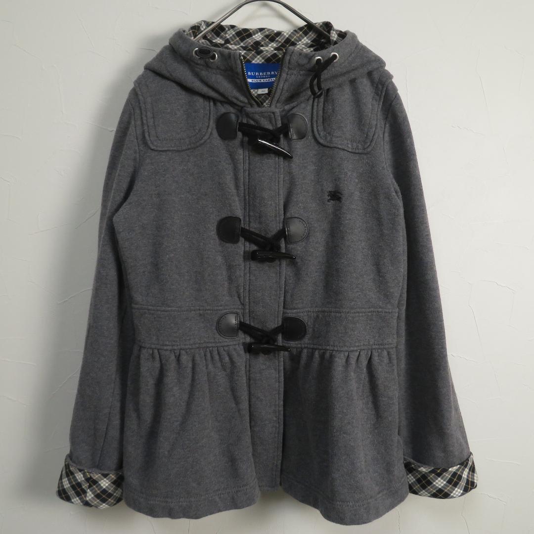 バーバリー ブルーレーベル ダッフルパーカー ノバチェック グレー 38 M