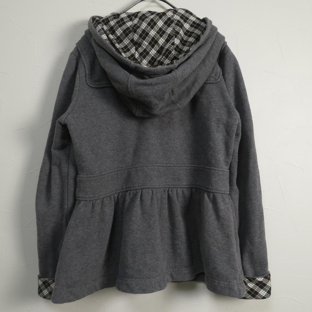 バーバリー ブルーレーベル ダッフルパーカー ノバチェック グレー 38 M