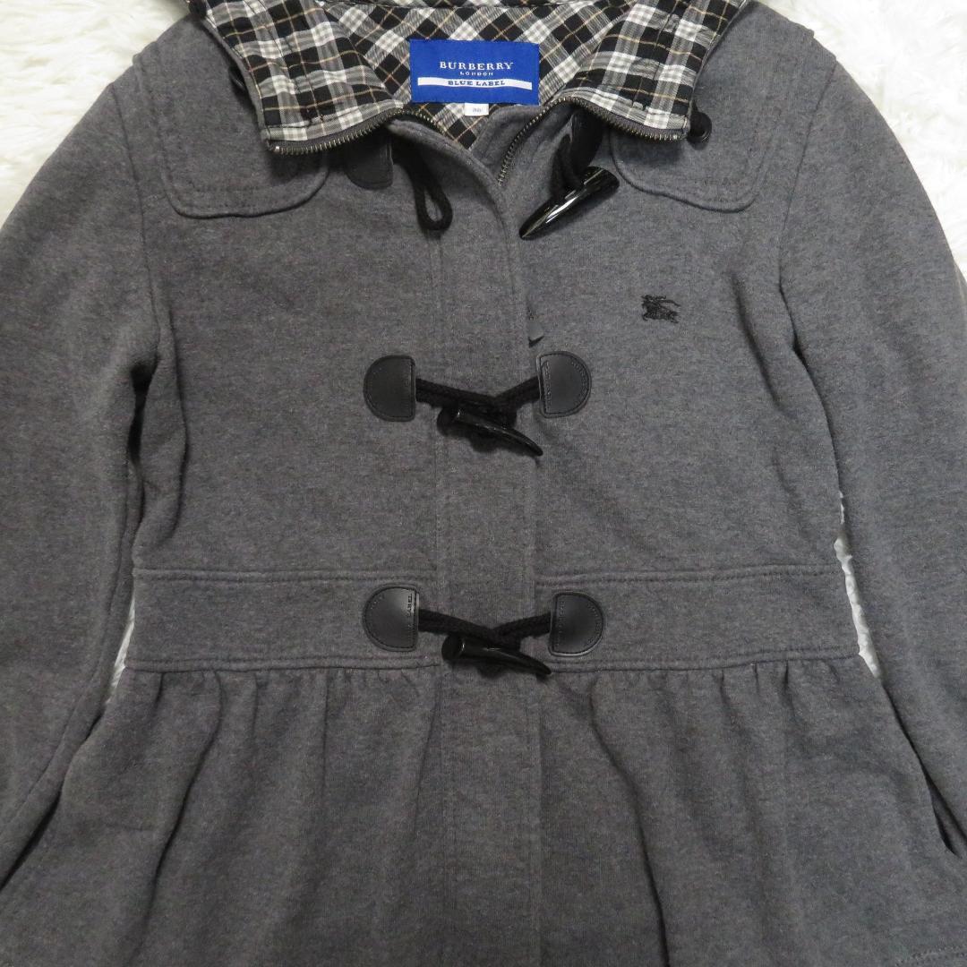 バーバリー ブルーレーベル ダッフルパーカー ノバチェック グレー 38 M