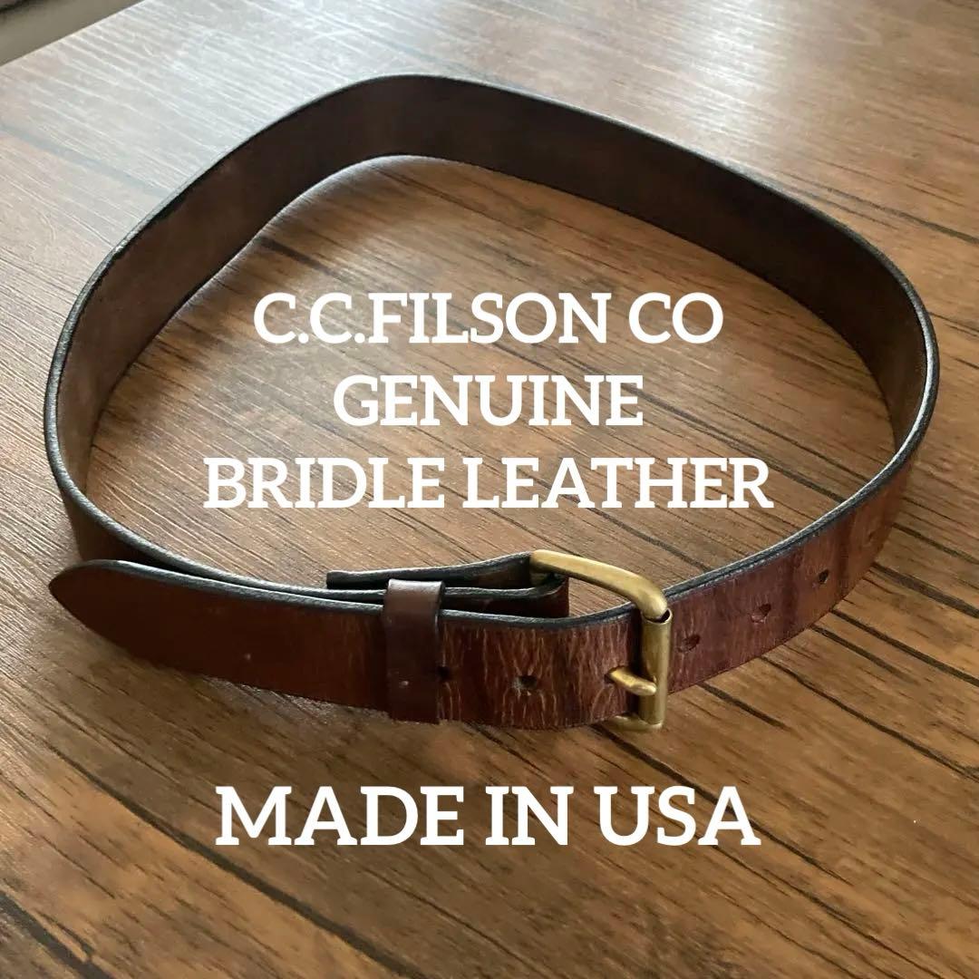 FILSON フィルソン レザーベルト ブラウン 米国製 USA 32 - メルカリ