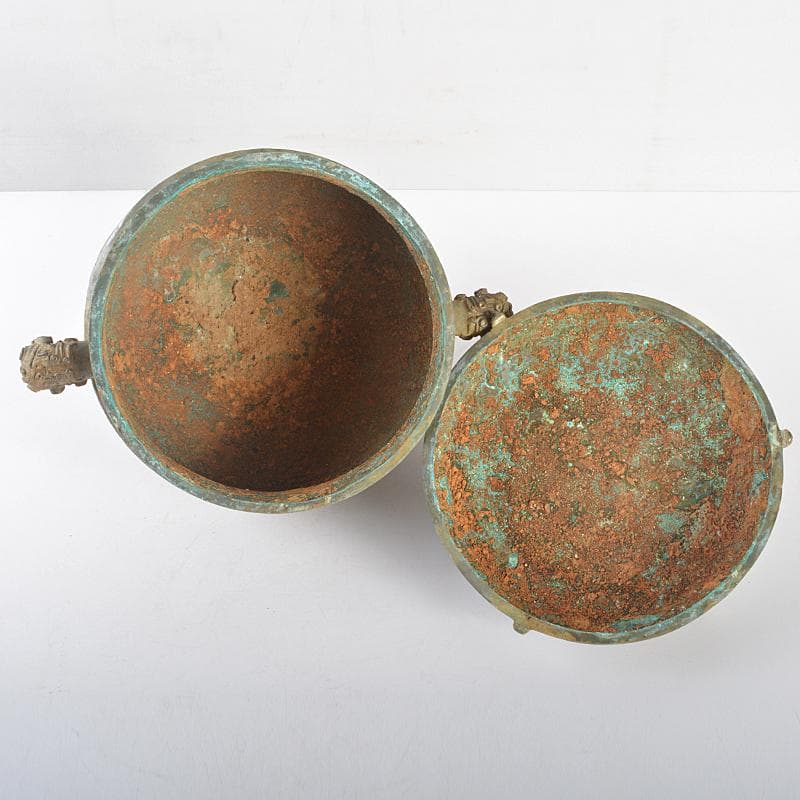 中国 古銅青銅 饕餮文 三足大香炉 在銘 D R5234B - メルカリ