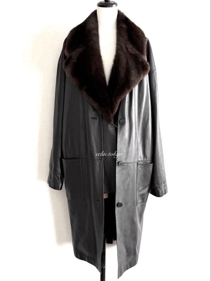 HERMES 《ミンク！着脱ファー》ベスト&コート2点SET！コートE4832