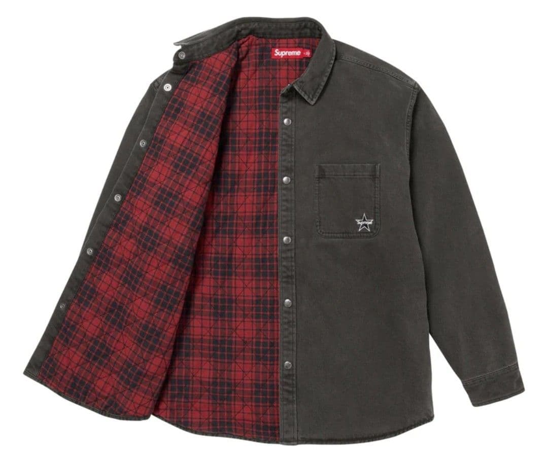 Supreme Quilted Lined Denim Snap Shirt - メルカリ
