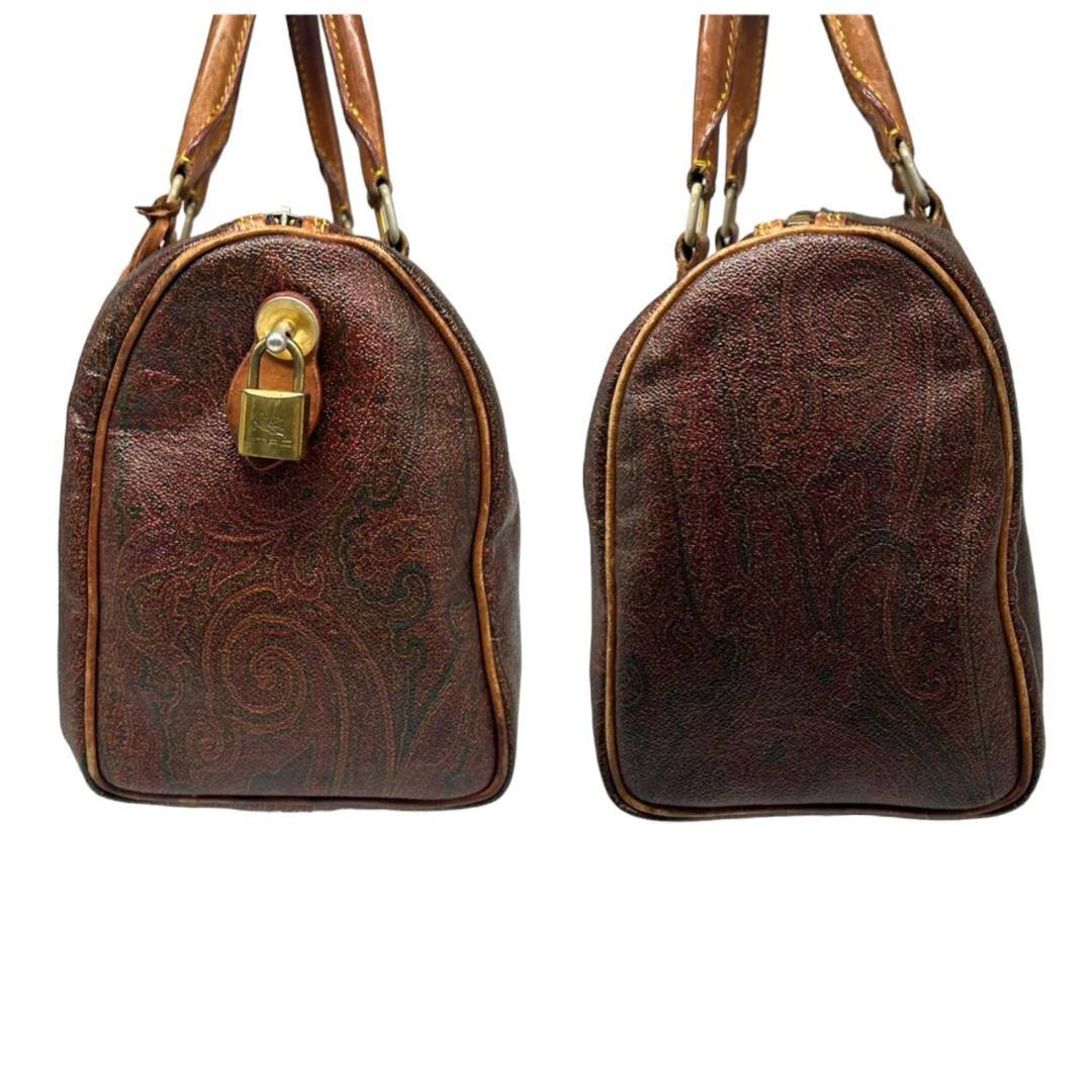 ETRO エトロ ミニ ボストンバッグ T7 レザー ブラウン PVC - メルカリ