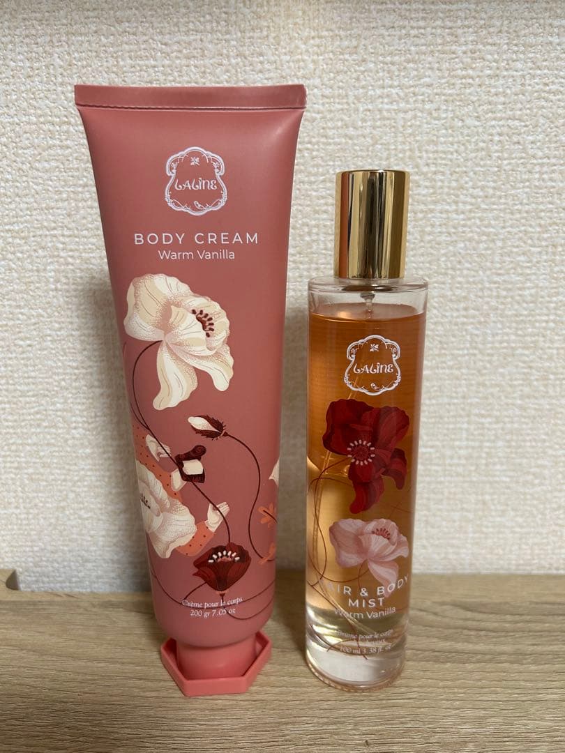 LALINE ラリン ウォームバニラ ヘア&ボディミスト ボディクリーム セット ウォームバニラ ヘア＆ボディミスト｜Laline他、2商品を使った口コミ