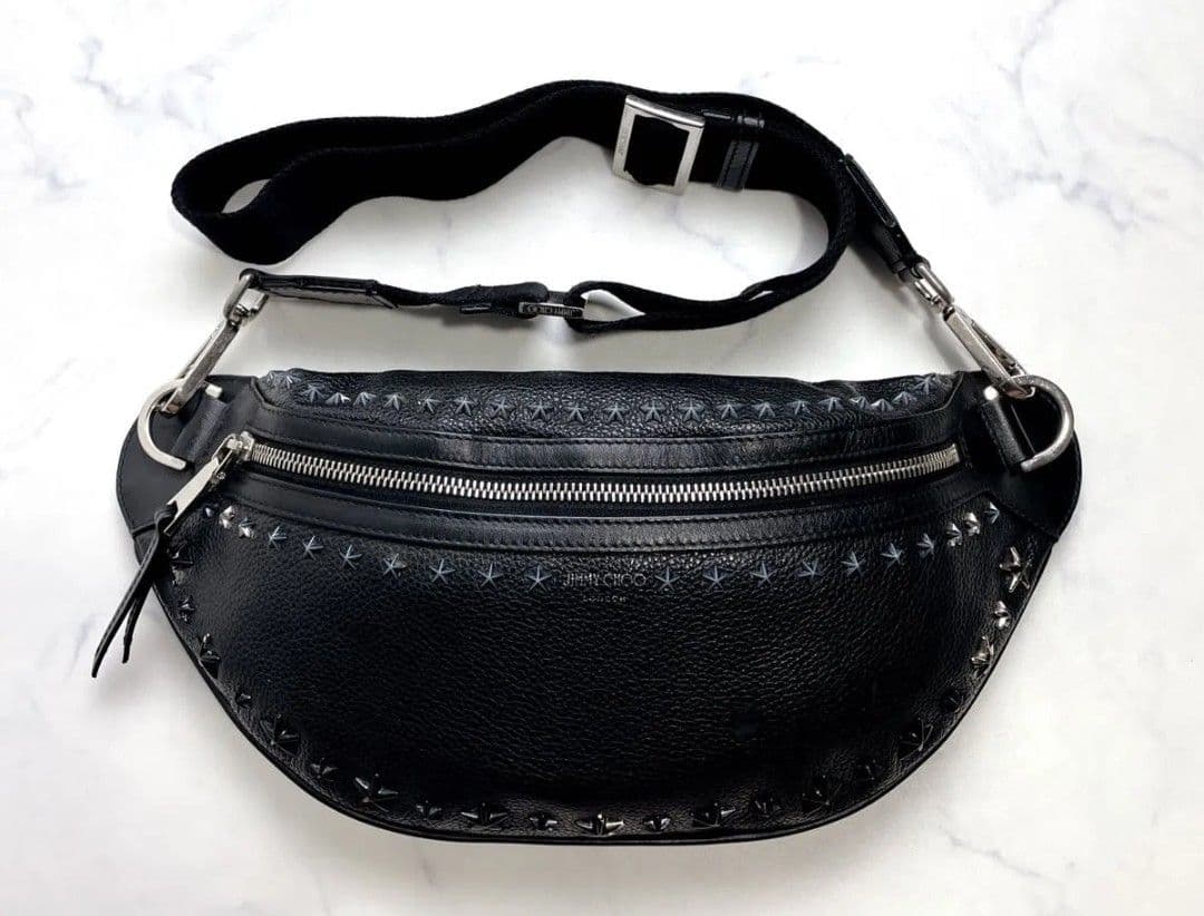 JIMMY CHOO ボディバッグ ヨークスタッズ ブラックユニセックス希少 JIMMY CHOO（ジミーチュウ） JIMMY CHOO YORK UUF ボディバッグ ヨーク