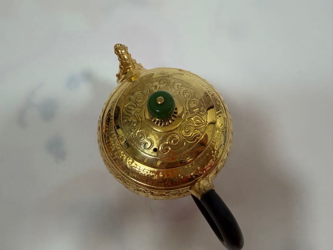 純銀製 饕餮文 獣口 金メッキ 急須 銀瓶 煎茶道具 - メルカリ