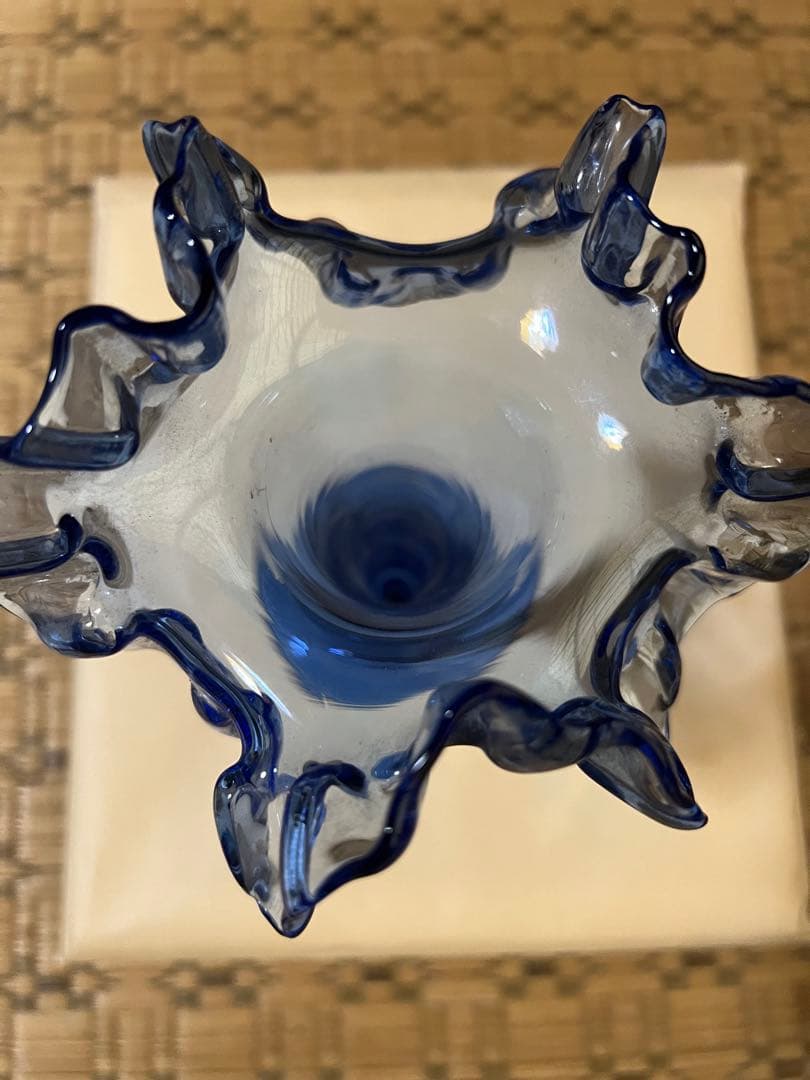 O-762】琉球ガラス アサガオ 朝顔 花瓶 - メルカリ