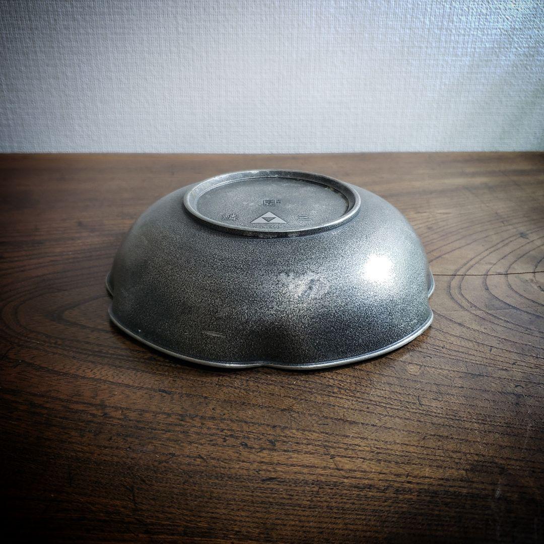 菓子器 錫製 ピューター 小物入れ トレー 草花 銘 名入り 記念品 本錫